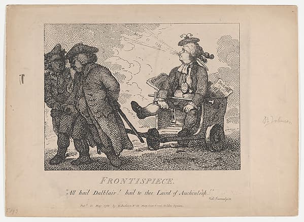 Frontispiece (Picturesque Beauties of Boswell, Part the First), by Thomas Rowlandson