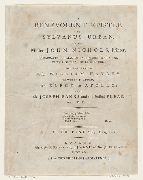 Title Page, from Benevolent Epistle, by Thomas Rowlandson