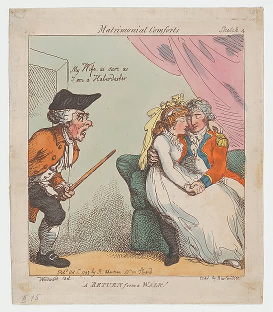 A Return from a Walk, by Thomas Rowlandson