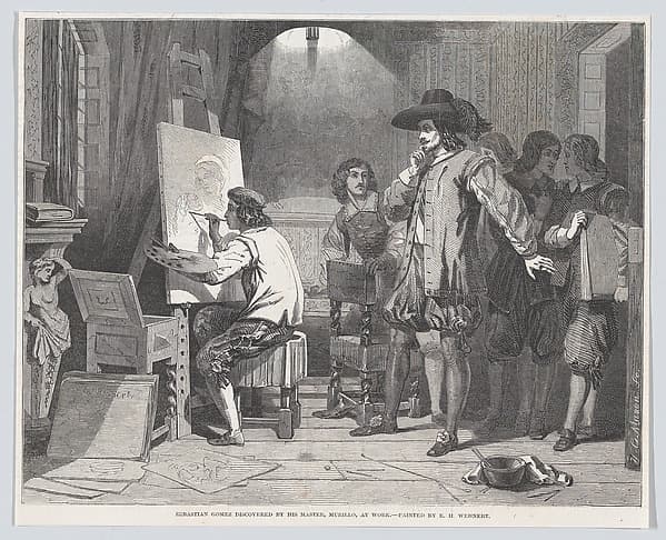 Sebastian Gomez Discovered by His Master Murillo, At Work, from "Illustrated London News", by Walter George Mason