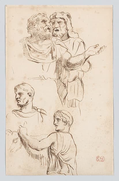 Figures from the Arch of Constantine, after Perrier, by Eugène Delacroix