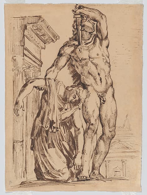 A Gaul Killing Himself and His Wife, after Perrier, by Eugène Delacroix