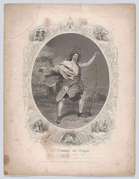 Mr. Fleming as Edgar: "Away! the foul fiend follows me" (King Lear, Act 3, Scene 4), by Samuel Hollyer