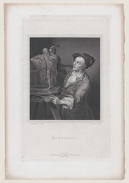 Roubiliac with the Model for Garrick's Shakespeare (Walpole's "Anecdotes of Painting in England," vol. 4), by James William Cook