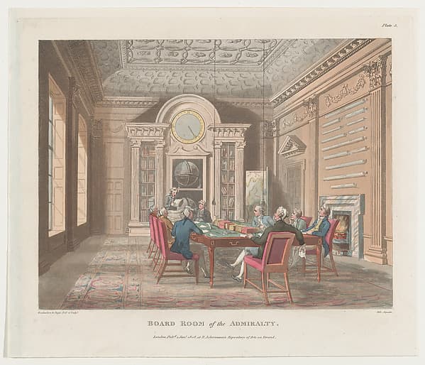 Board Room of the Admiralty, by Thomas Rowlandson