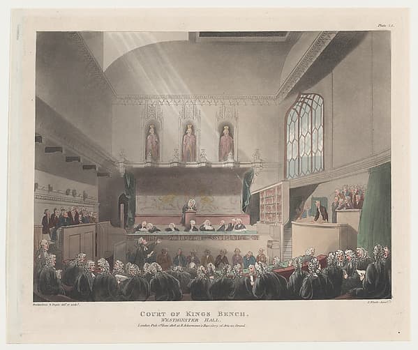 Court of Kings Bench, Westminster Hall, by Thomas Rowlandson