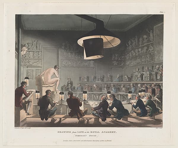 Drawing from Life at the Royal Academy, Somerset House, by Thomas Rowlandson