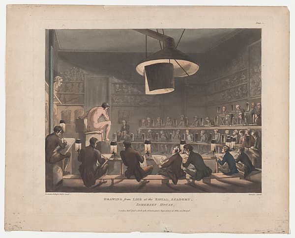 Drawing from Life at the Royal Academy, Somerset House, by Thomas Rowlandson
