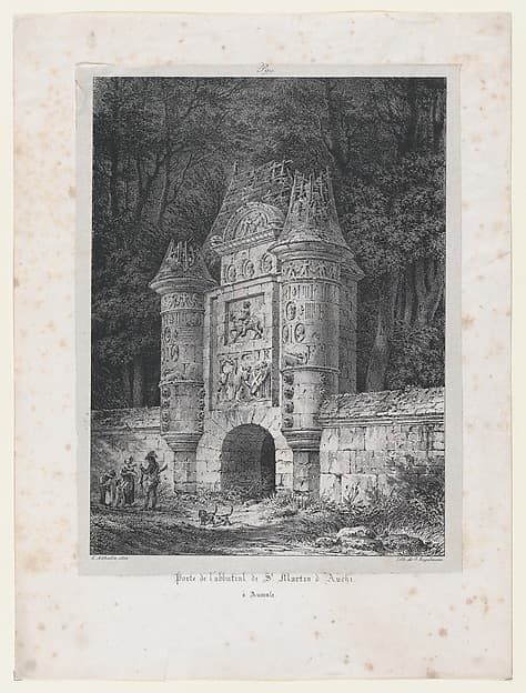 Gateway to the Abbey of St Martin of Auchi in Aumale (France), by Louis Marie Jean Baptiste Athalin