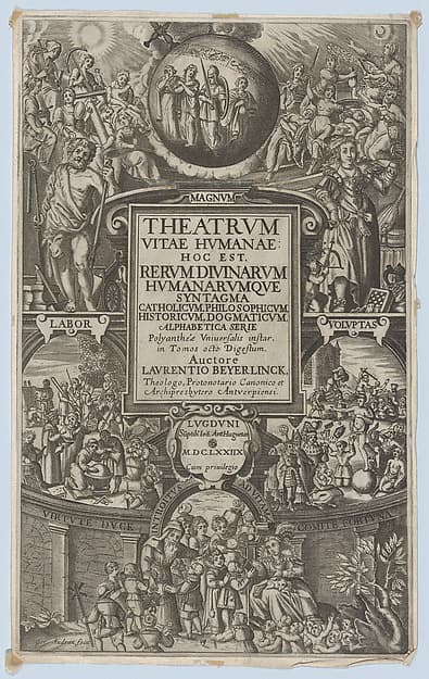 Frontispiece for 'Theatrum Vitae Humanae', by Girard Audran