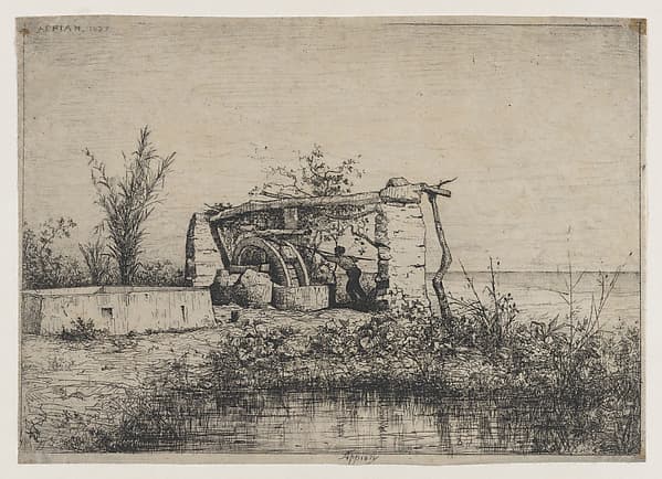 A Water Wheel in Bordighera (Italy), by Adolphe Appian
