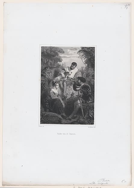 Meeting of the Hunters, by Henri-Charles-Antoine Baron