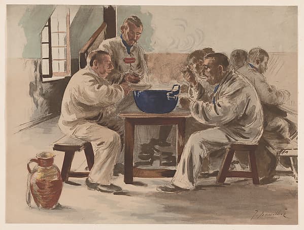La soupe à la chambrée, from "L'Estampe Moderne", by Jacques Baseilhac
