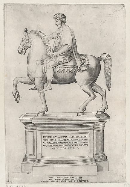 The Equestrian Statue of Marcus Aurelius on the Capitol, by Nicolas Beatrizet