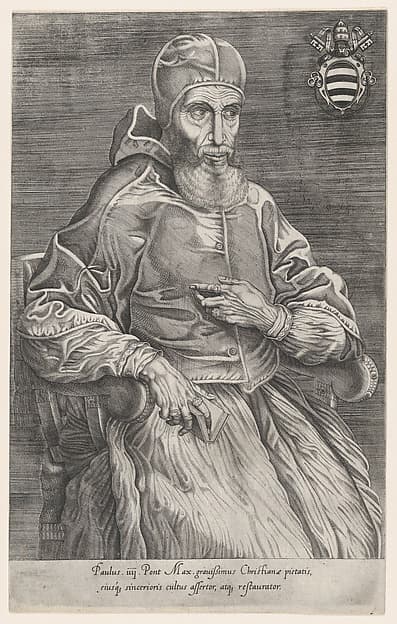 Portrait of Pope Paulus IV, by Nicolas Beatrizet