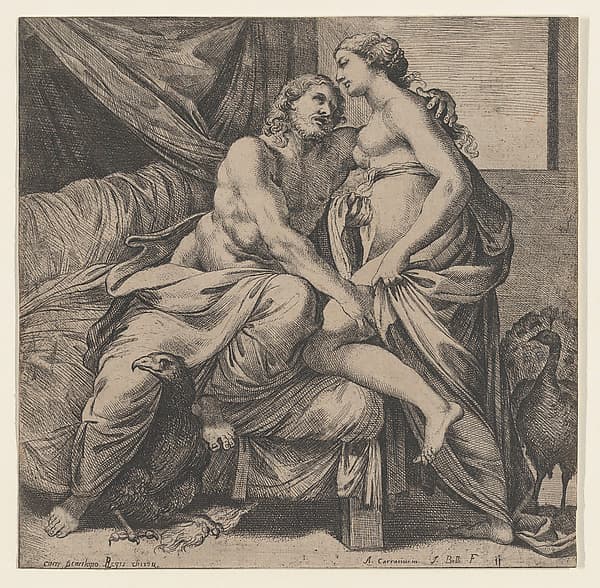 Jupiter embracing Juno, from "La Gallerie du Palais Farnaise de la ville de Rome", by Jacques Belly