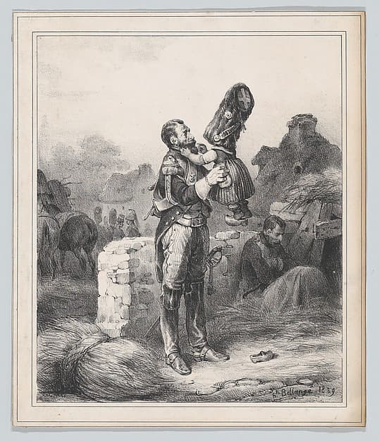 Soldier and small girl, by Hippolyte Bellangé