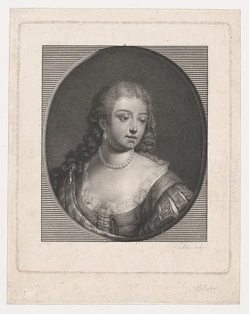 Portrait of Woman with Pearls, after Schalcken, by Maurice Blot