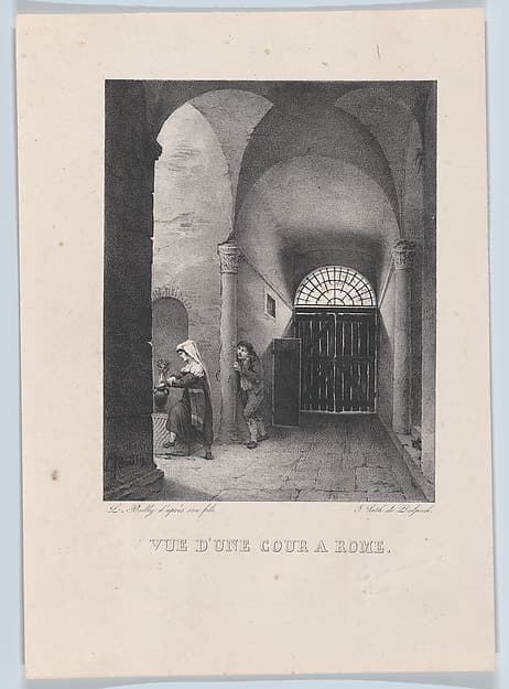 View of a Courtyard in Rome, by Louis Léopold Boilly