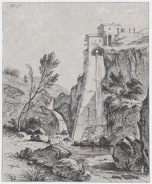 Waterfall after Breenberg, by Jean Jacques de Boissieu