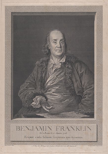 Portrait of Benjamin Franklin, by Louis Jacques Cathelin