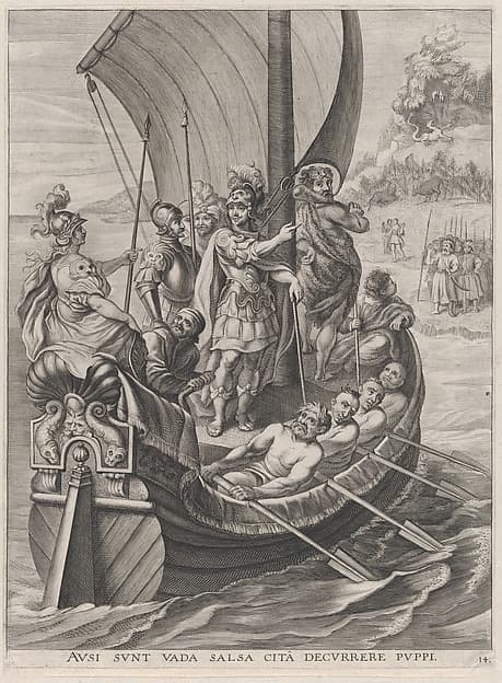 Plate 14: Ferdinand on a voyage with the Argonauts; from Guillielmus Becanus's 'Serenissimi Principis Ferdinandi, Hispaniarum Infantis...', by Jacobus van Schoor