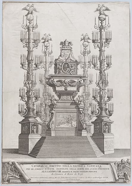 Catafalco Eretto Nella Basilica Vaticana ...per Alessandro VIII, by Alessandro Specchi