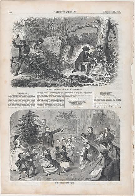 Christmas – Gathering Evergreens (from "Harper's Weekly," Vol. II), by Winslow Homer