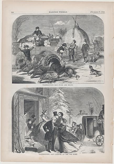 Thanksgiving Day – Ways and Means (from "Harper's Weekly," Vol. II), by Winslow Homer
