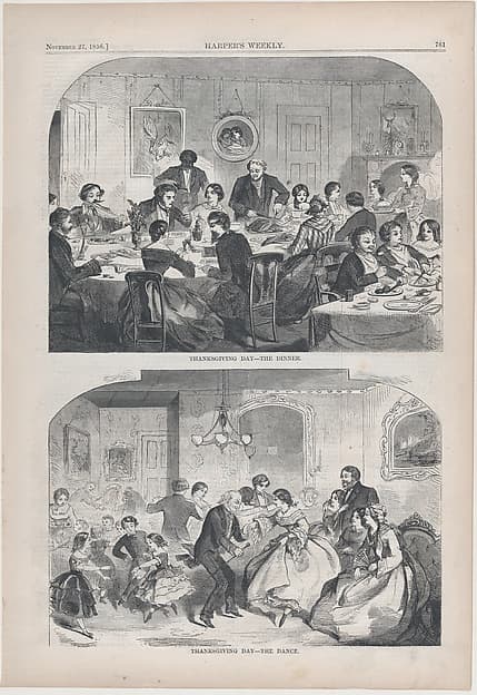 Thanksgiving Day – The Dance (from "Harper's Weekly," Vol. II), by Winslow Homer