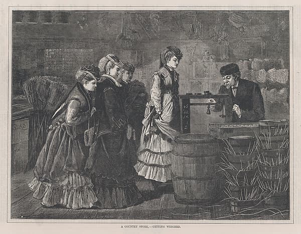 A Country Store – Getting Weighed (Every Saturday, Vol. II, New Series), by Winslow Homer