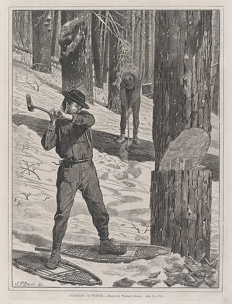 Lumbering in Winter (Every Saturday, Vol. II, New Series), by Winslow Homer