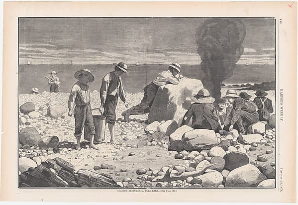 Sea-side Sketches – A Clam Bake (from "Harper's Weekly," Vol. XVII), by Winslow Homer