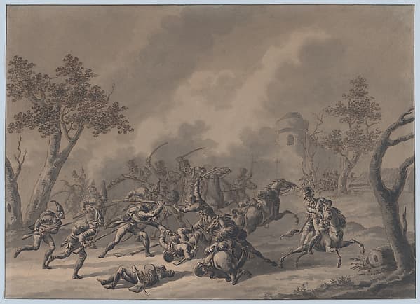A Battle Between Cavalrymen and Infantry, by Dirk Langendijk