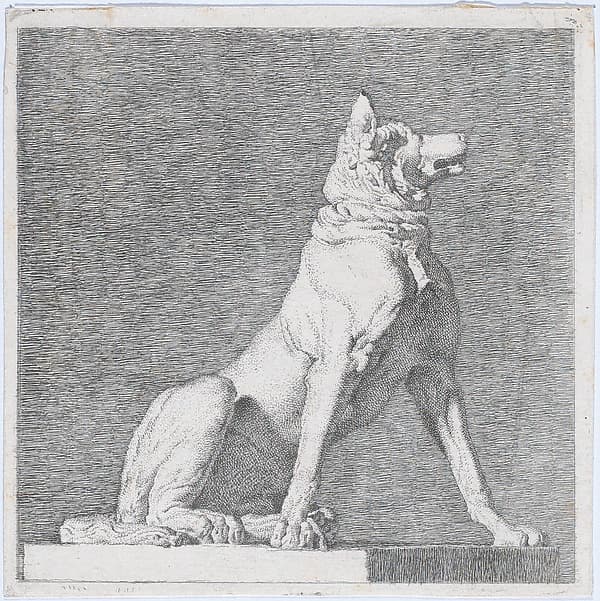 Seated Dog, after an antique sculpture, by Christen Købke
