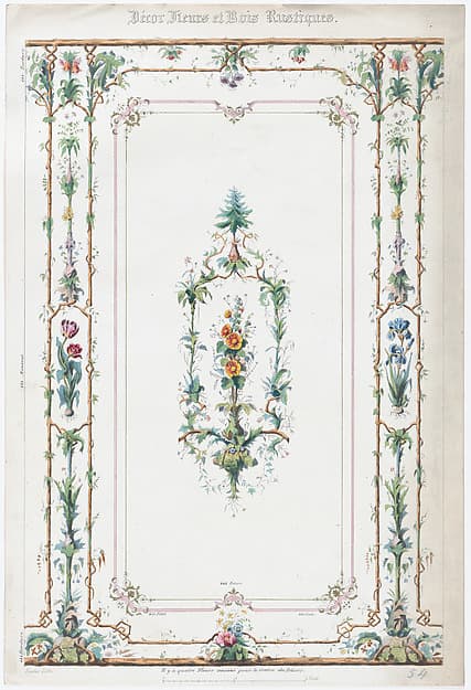 Décor Fleurs et Bois Rustiques., by Anonymous, French, 19th century