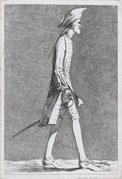 An Artist at the French Academy in Rome (?), pl. XIII from "Recueil de caricatures", by Ange-Laurent de La Live de Jully