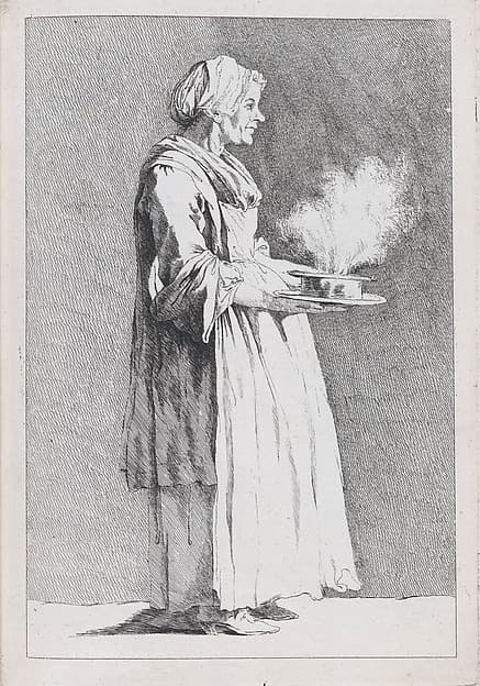 Rosa Diupert, Wife of Nicolas Bremont, Cook at the French Academy in Rome, pl. X from "Recueil de caricatures", by Ange-Laurent de La Live de Jully