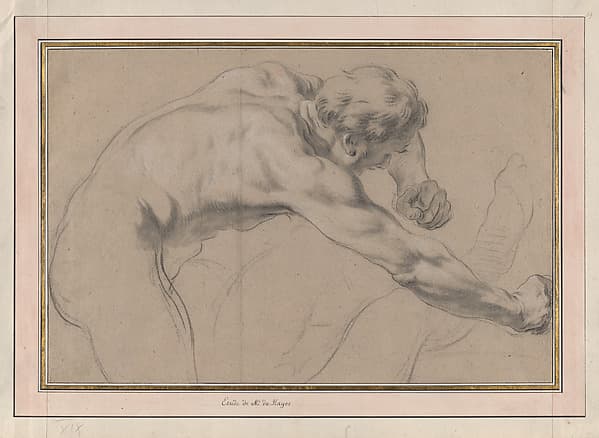 Male Nude, Study for Samson and Delilah, by Jacques Francois Amand