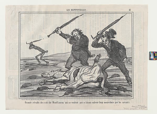Grande révolte des rats de montfaucon, from Les Hippophages, published in Le Charivari, October 21, 1856, by Honoré Daumier