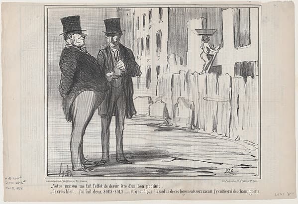 Votre maison me fait l'effet de devoir..., from "Locataires et Propriétaires", by Honoré Daumier