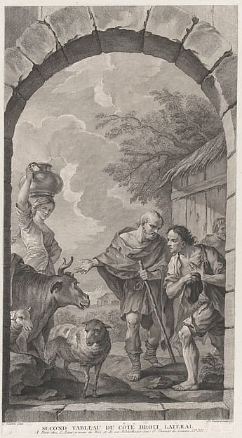 The Chapel of the Enfants-Trouvés in Paris: Groupe des bergers devant une chaumière, by Etienne Fessard