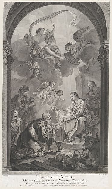 The Chapel of the Enfants-Trouvés in Paris: Les Rois mages Gaspard et Melchoir adorant l'Enfant Jésus, by Etienne Fessard