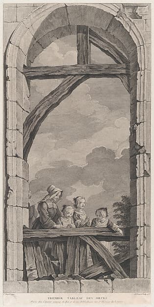 The Chapel of the Enfants-Trouvés in Paris: Religieuse et petites filles regardant la crèche, by Etienne Fessard