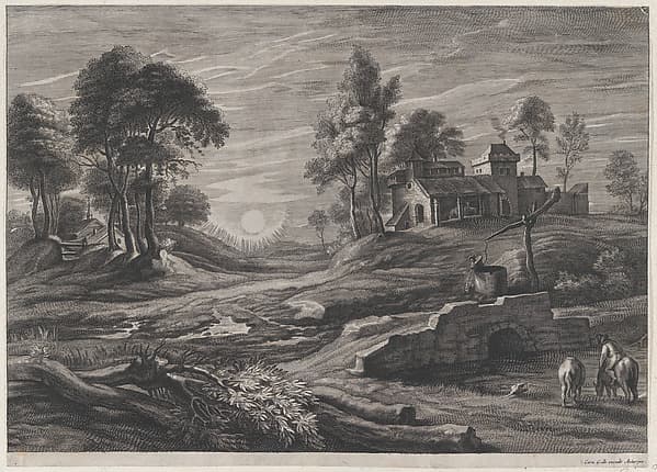 Landscape with Draw-Well, by Cornelis Galle I