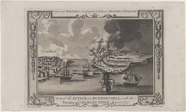 View of the Attack on Bunker's Hill, with the Burning of Charles Town, June 17, 1775, by John Lodge