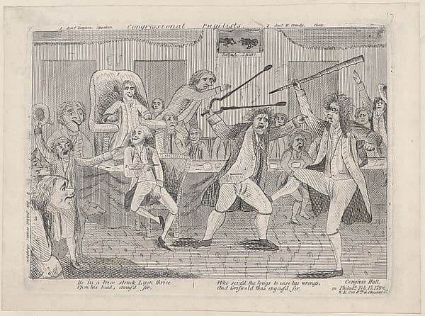 Congressional Pugilists, by Anonymous, American, 18th century