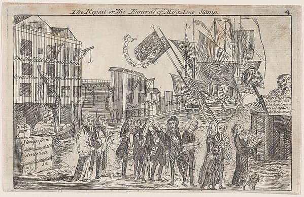 The Repeal, or the Funeral of Miss Ame Stamp, by Anonymous, British, 18th century