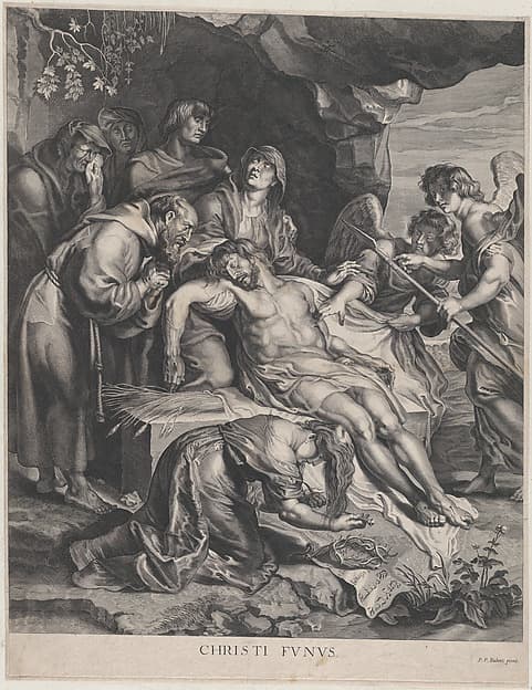 The Lamentation with Saint Francis and Two Angels, by Paulus Pontius