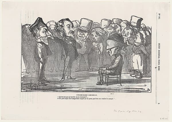 The incomparable somnabulist," from 'Memories of the celebration at St. Cloud,' published in Le Petit Journal pour Rire, September 16, 1865, by Honoré Daumier